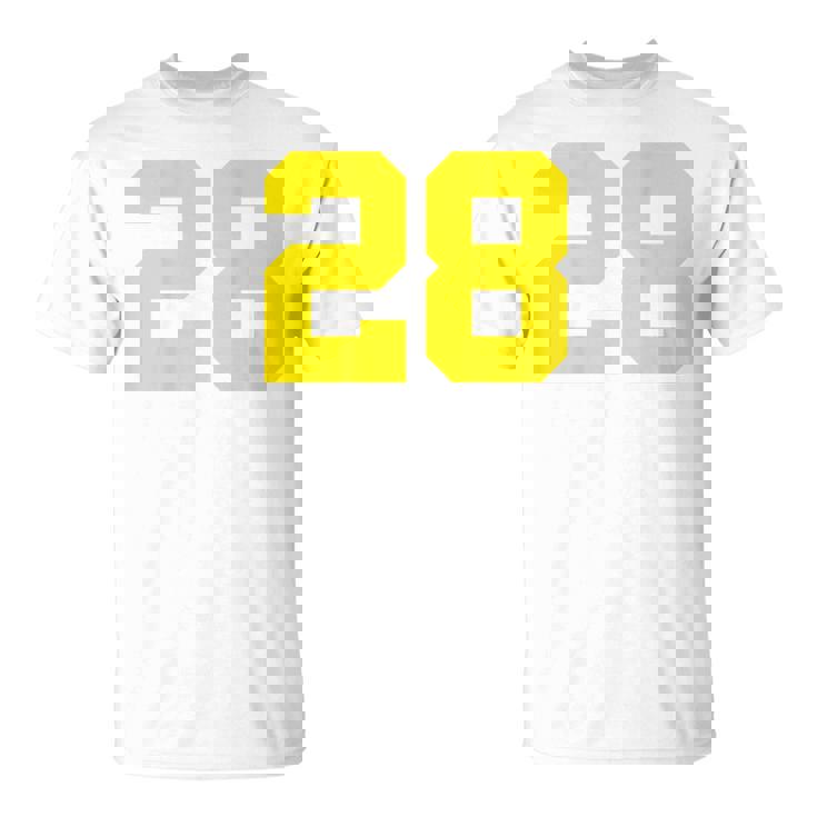 イエローナンバー28 背面 スポーツチーム ジャージ番号 Tシャツ