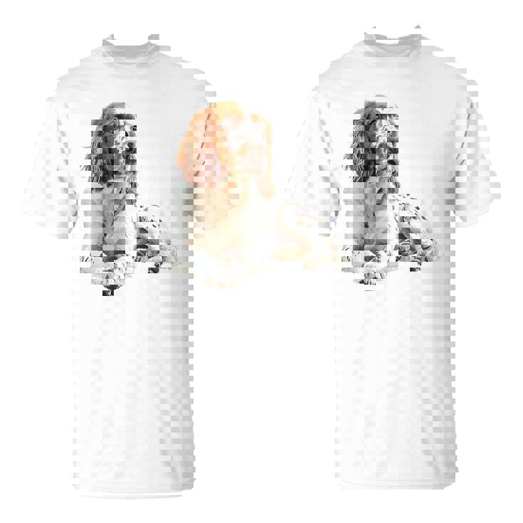 イングリッシュセッター 犬 モチーフ ペット アートワーク イングリッシュセッター Tシャツ