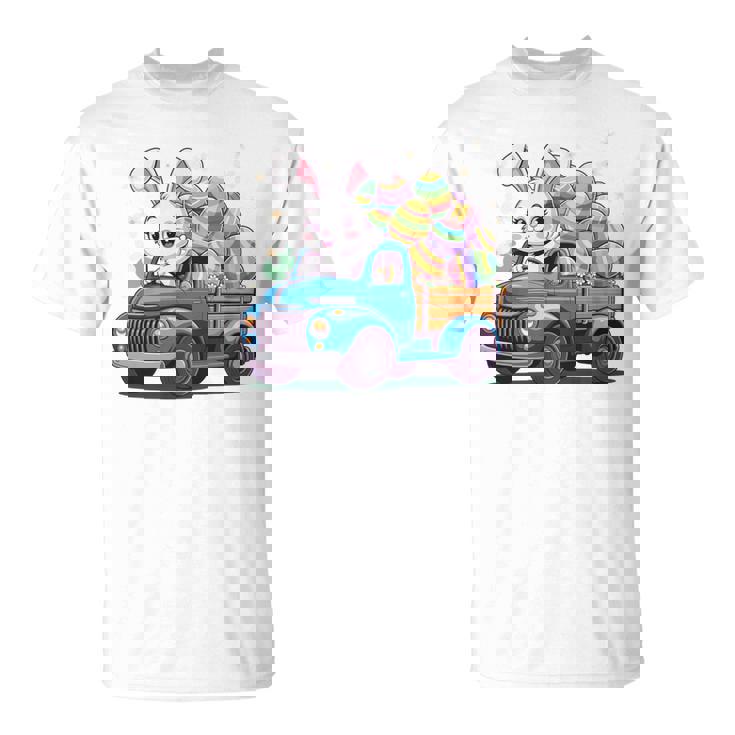 イースタートラッカー-面白いイースターバニーボーイズイースターネストトラック 長袖tシャツ Tシャツ