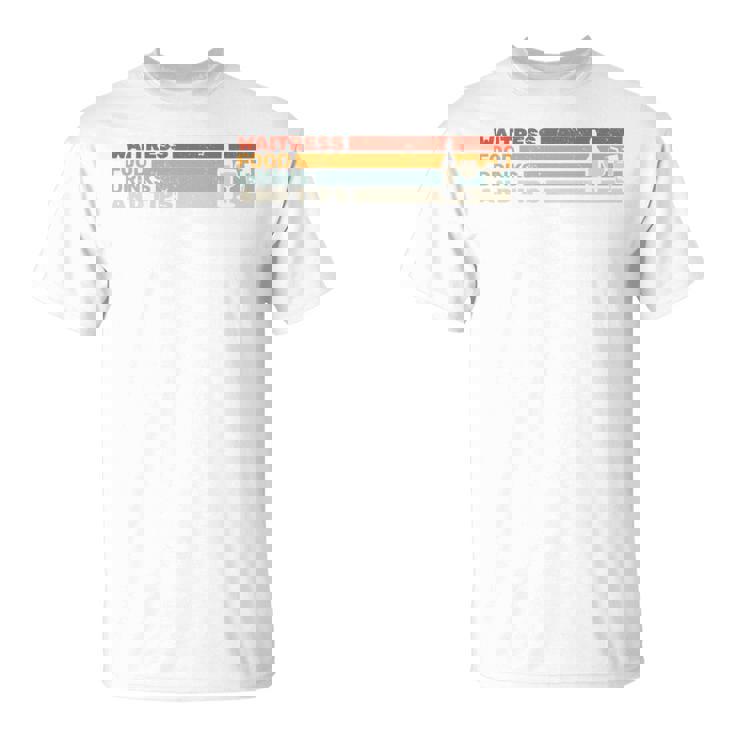 ウェイトレス 食べ物 飲み物とヒント レトロ ウェイティングスタッフ ウェイター 長袖tシャツ Tシャツ