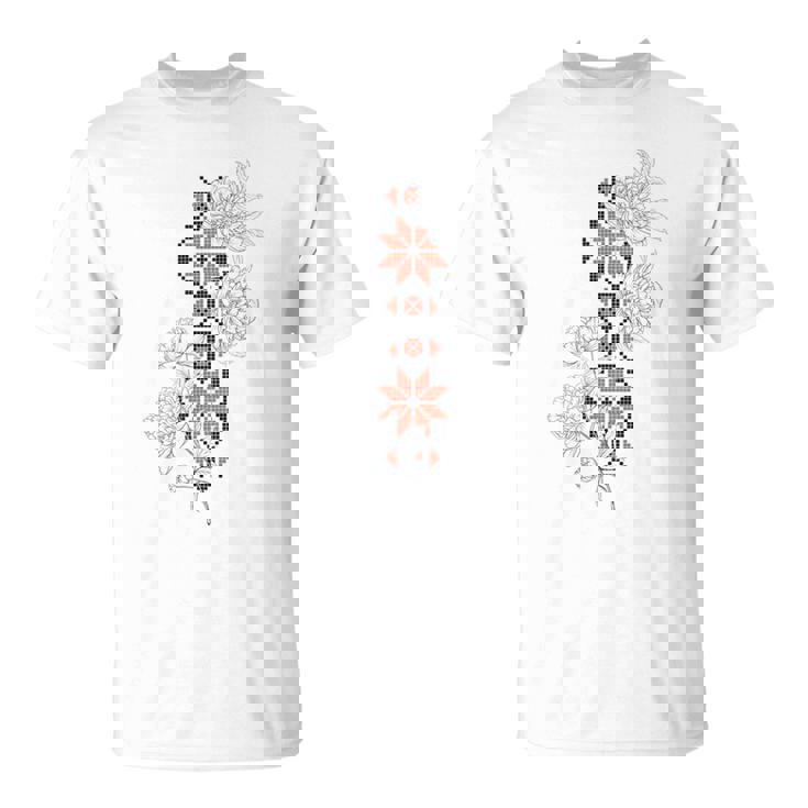 ウクライナ刺繍タトゥーローズ ウクライナの自由 Tシャツ