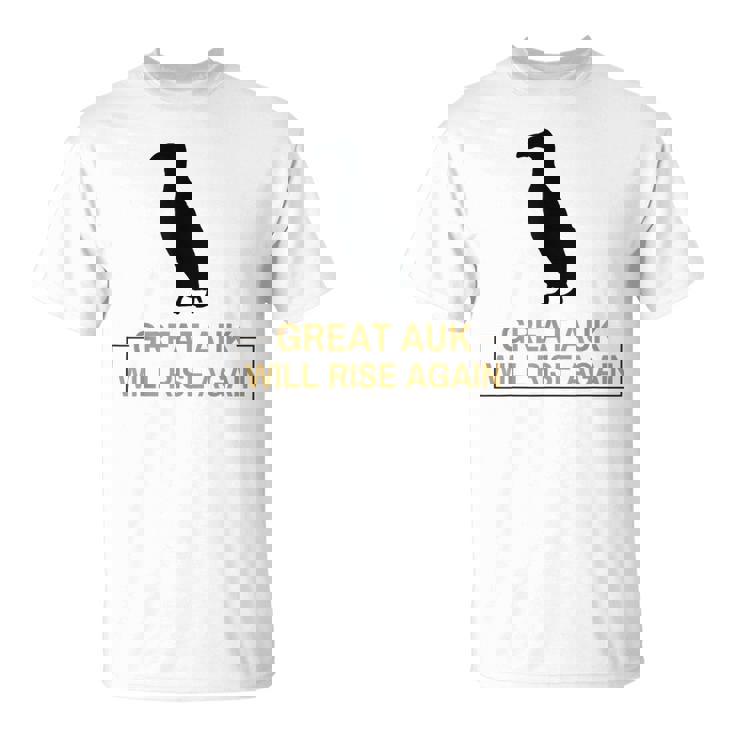 オオウミガラスは再び復活する 絶滅した飛べない鳥ペンギン Tシャツ