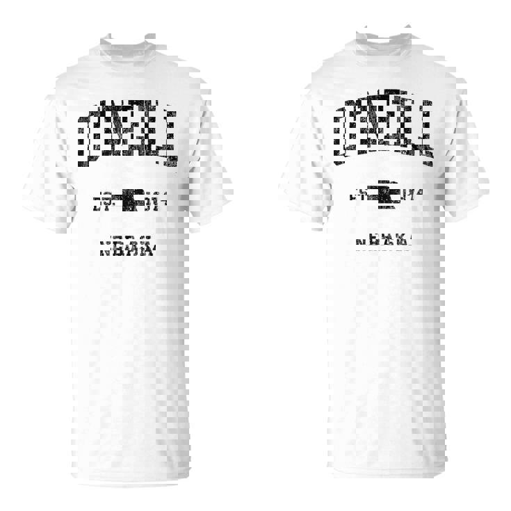 オニール ネブラスカ Ne ビンテージ アスレチック ブラック スポーツデザイン Tシャツ