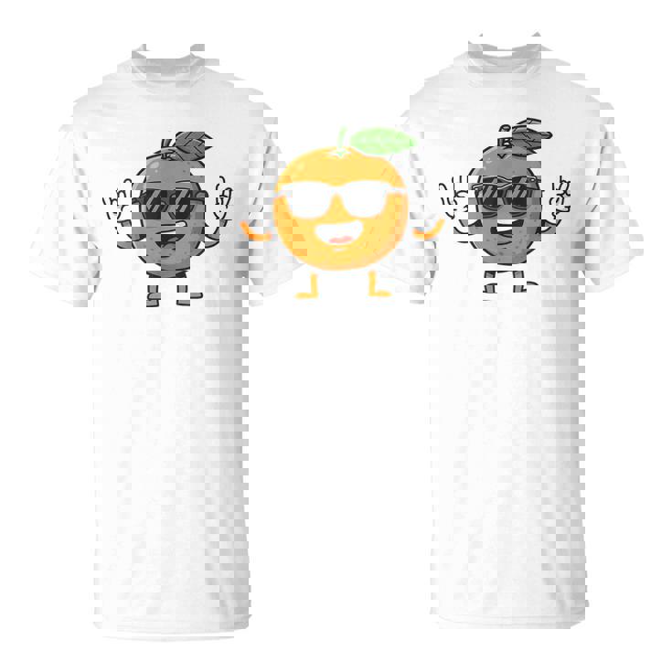 オレンジ 面白い 人間 クール シェード 腕 脚 夏 太陽 Tシャツ