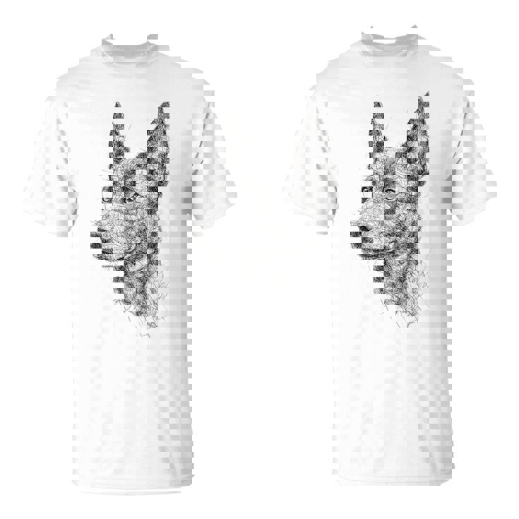 オーストラリアンケルピー 犬 モチーフ ペット アートワーク オーストラリアンケルピー Tシャツ