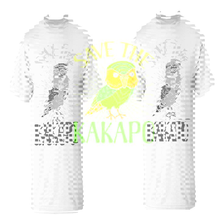 カカポ絶滅危惧保全啓発鳥を救え 長袖tシャツ Tシャツ