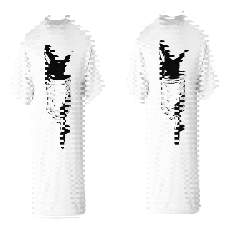 カジュアルなシャチ 面白いオルカをポケットに Tシャツ