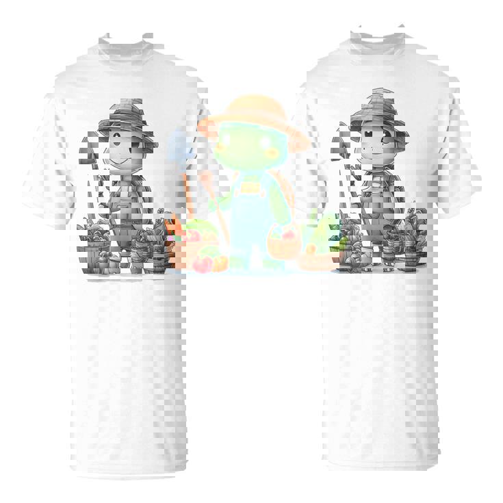 カメは農夫、かわいいデザイン。 Tシャツ
