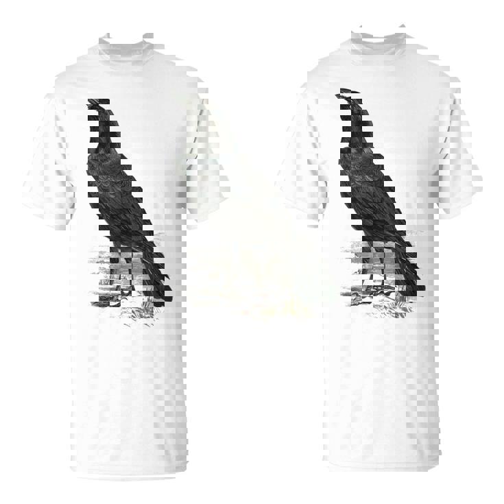 カラス ビンテージ イラスト カラス Tシャツ