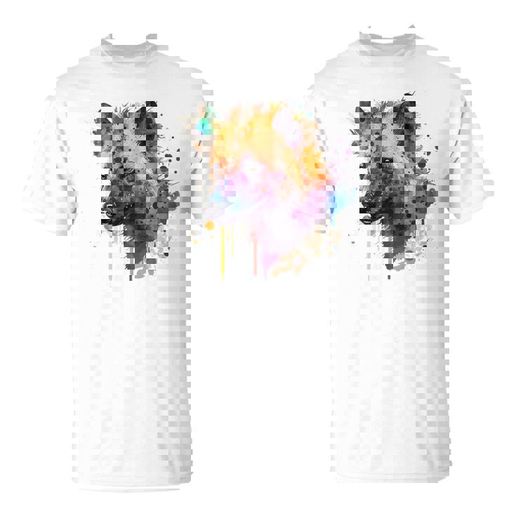 カラフルなハイエナプレデター 水彩画携帯電話ケース Tシャツ