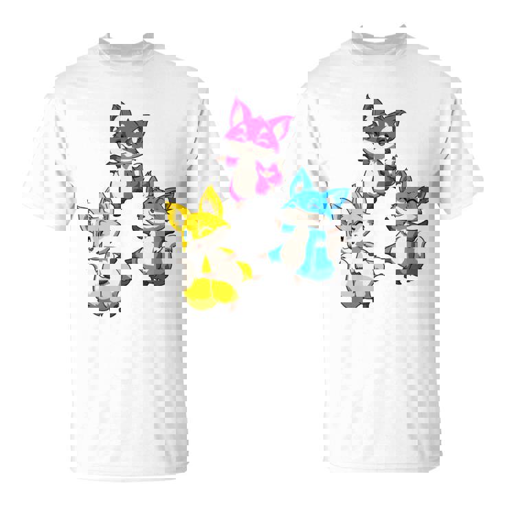 カワイイ・パンセクシュアル・プライド・フォックス 長袖tシャツ Tシャツ