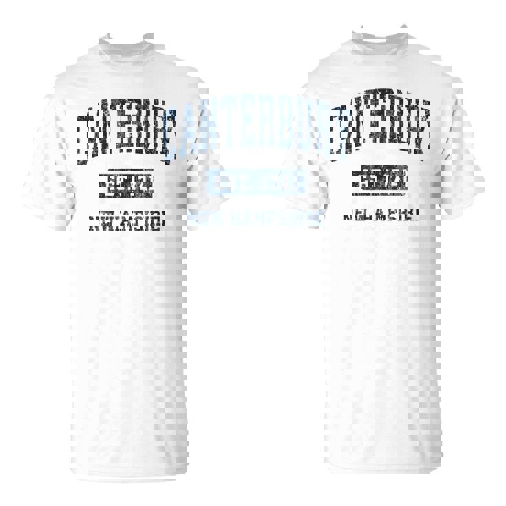 カンタベリー ニューハンプシャー州 ニューハンプシャービンテージアスレチックスポーツデザイン Tシャツ