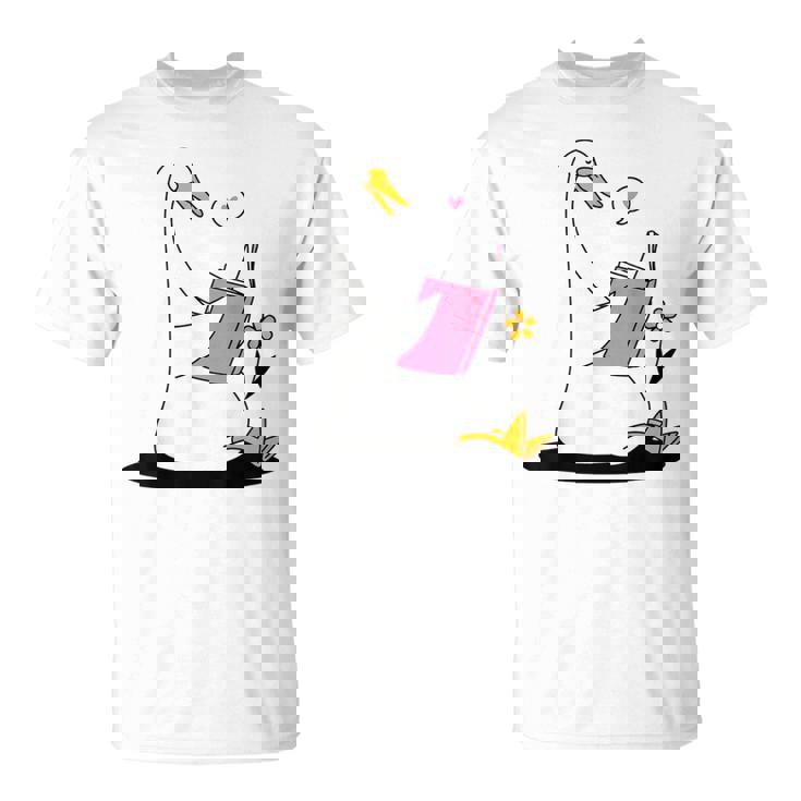 ガチョウ 読書本 ジョーク 面白い アヒル 愚かなしゃれ 読者 ユーモア Tシャツ