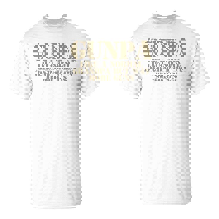 ガンパ 普通のおじいちゃん軍隊 銃好きのおじいちゃん 長袖tシャツ Tシャツ