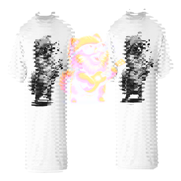 ギターを弾く犬 ポメラニアン 面白い Tシャツ