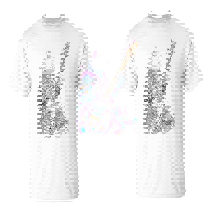 ギターを弾く猫 ネコ おもしろ かわいい ロック おしゃれ Tシャツ