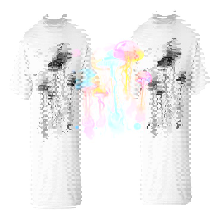 クラゲ 幾何学 動物 カラフル 抽象 アート クラゲ Tシャツ