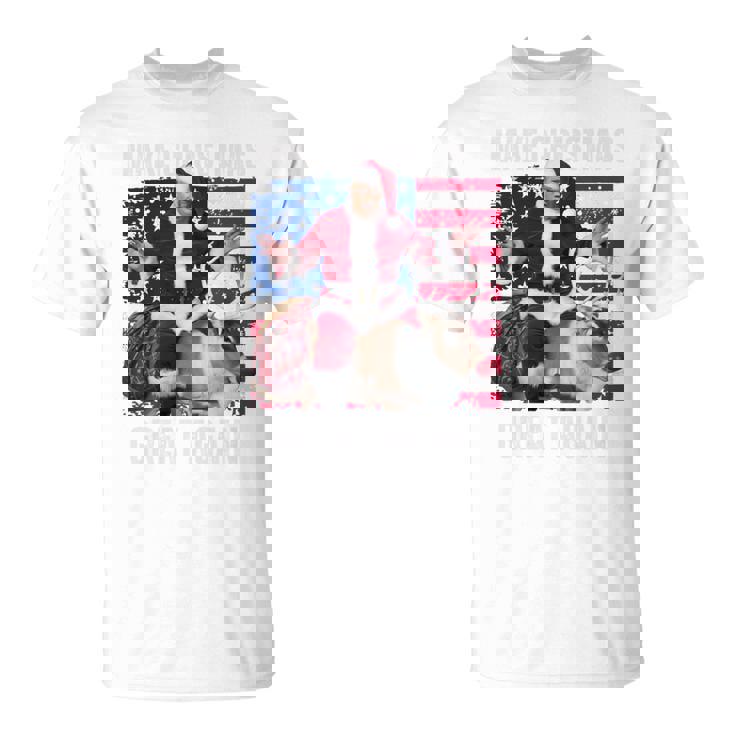 クリスマスを再び素晴らしいものにする トランプパジャマ 醜い 長袖tシャツ Tシャツ