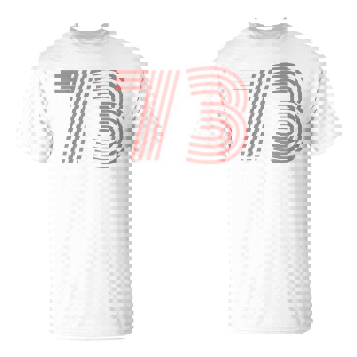 クールレトロライティングジャージ、背番号73 1973 Tシャツ