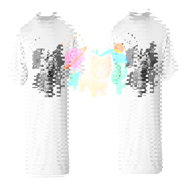 ケアンテリア デザートデザイン犬 長袖tシャツ Tシャツ