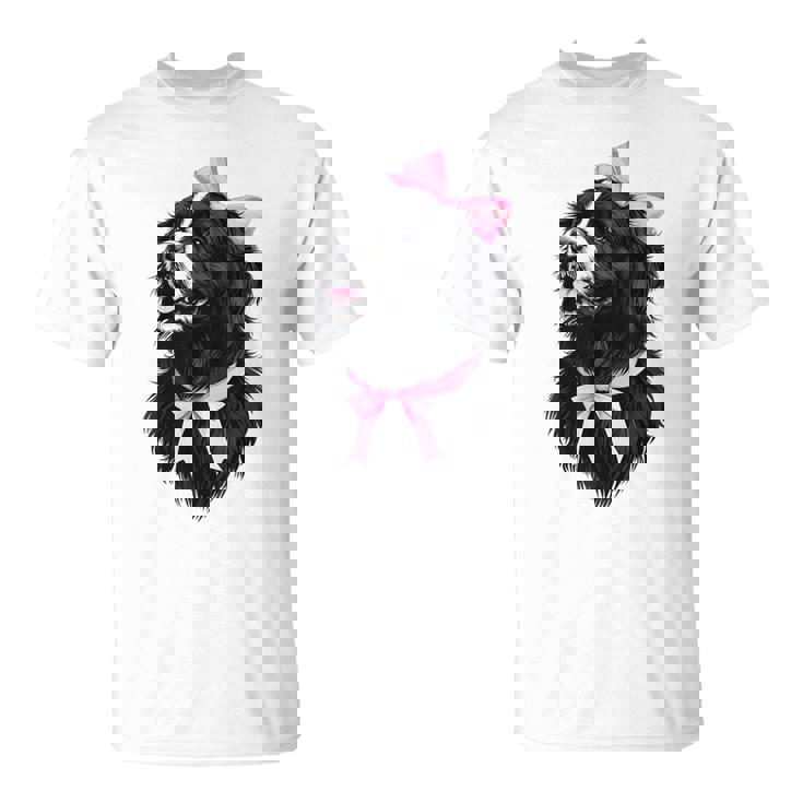 コケット リボン ニューファンドランド 犬 犬 ママ ピンクリボン 女の子 Tシャツ