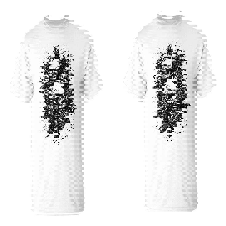 ゴシック フローラル アートワーク ゴス 美的 ローズ オルタナティブ フローラル Tシャツ