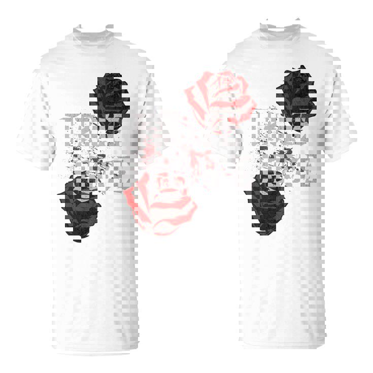 ゴシック ローズ パンク ラブ バレンタイン 学生 ロックミュージック ギグ 長袖tシャツ Tシャツ