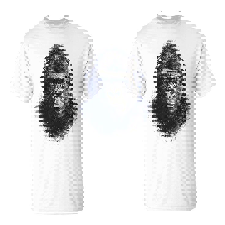 ゴリラ 描画 動物 イラスト 抽象画 アート ゴリラ Tシャツ