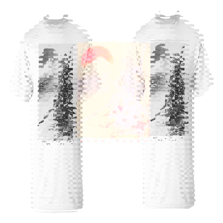 サムライ 猫戦士 浮世 墨絵 猫 サムライ 長袖tシャツ Tシャツ