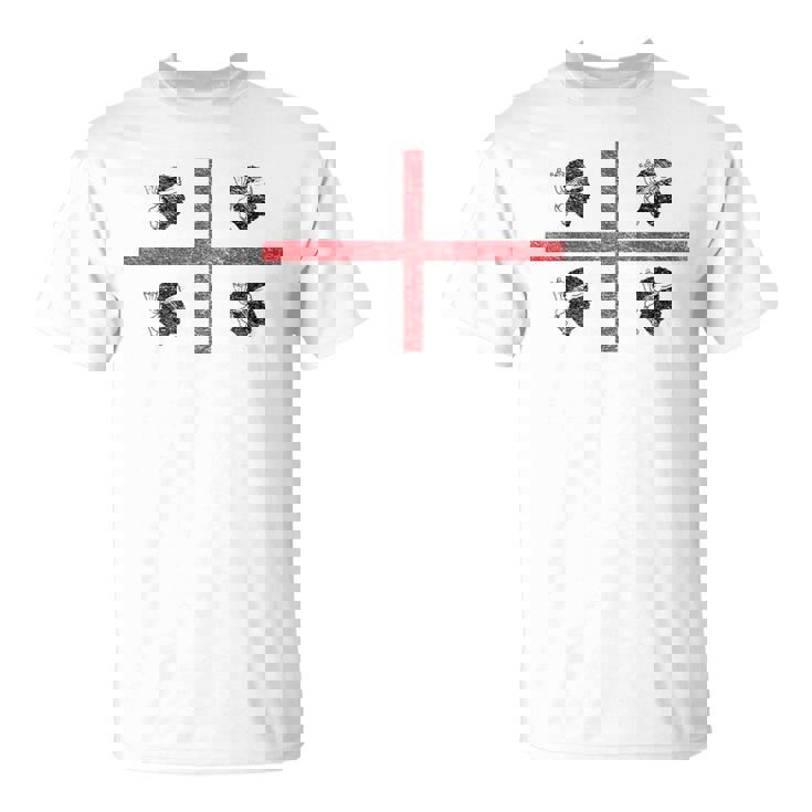 サルデーニャ国旗 イタリア 4 ムーア人 Tシャツ