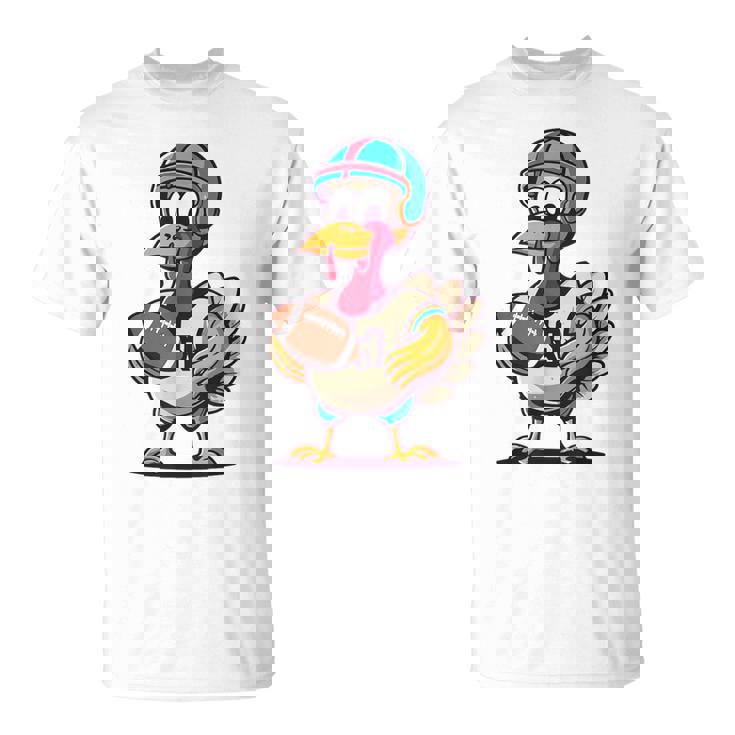サンクスギビング かわいい七面鳥 アメリカンフットボール ボーイズ キッズ Tシャツ