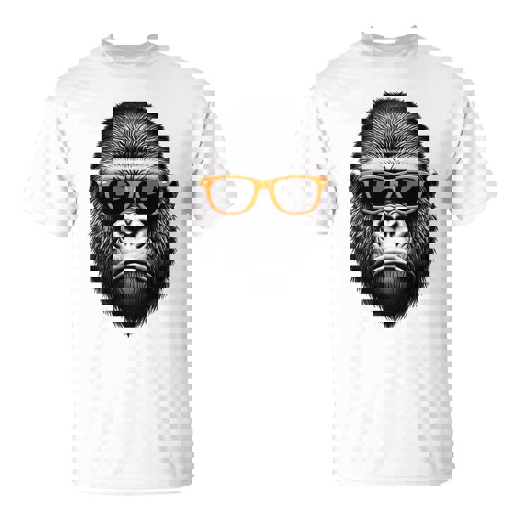 サングラスをかけたクールなゴリラグラフィックアート 長袖tシャツ Tシャツ
