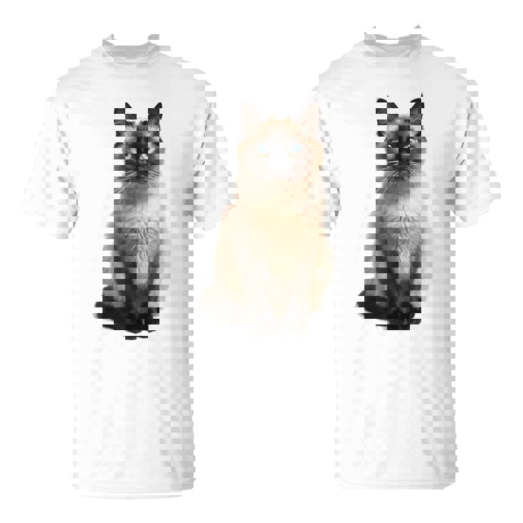 シャム猫 美人 雄大なシャム猫 ラブリーシャム猫 Tシャツ