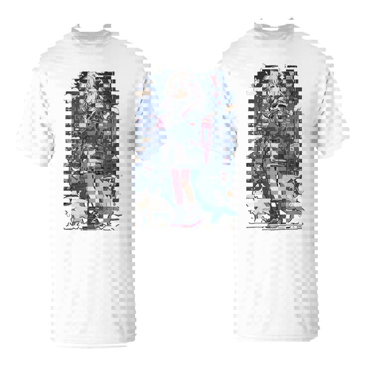 シャーク ワイフ 東京 アニメ ワイフ 女の子 かわいい カワイイ 漫画 レトロ 長袖tシャツ Tシャツ