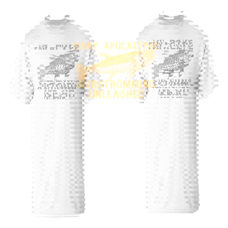 シュールストレミングの臭いゲロ魚チャレンジ 長袖tシャツ Tシャツ