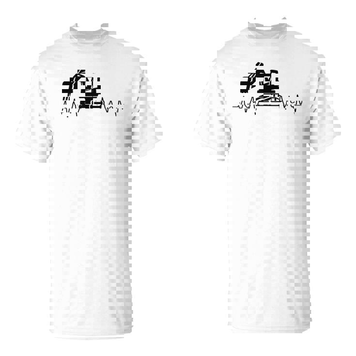 ショベル ハートビート 重機 オペレーター ハートビート Tシャツ