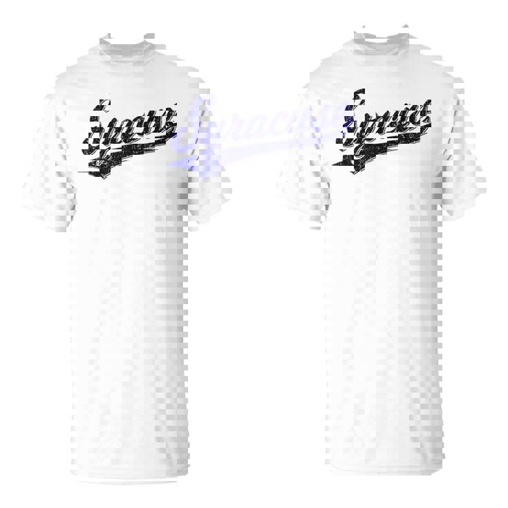 シラキュース ニューヨーク バーシティ スクリプト クラシック スポーツ ジャージスタイル Tシャツ
