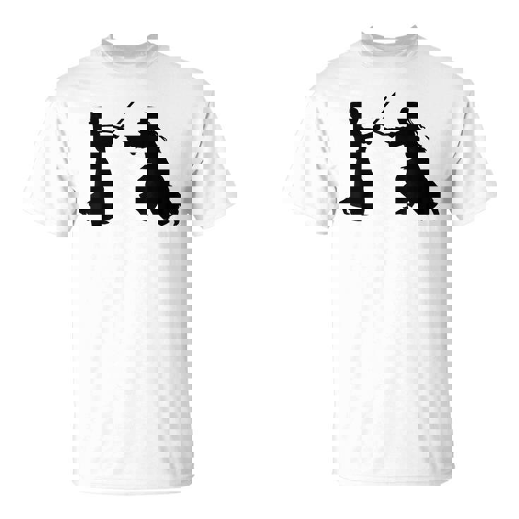 シルエット 剣道 合気道 日本 武道 剣闘士 扇子 Tシャツ