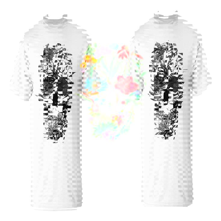 スカルフラワー チューリップ シュガースカルツリー フローラル スカルローズ Tシャツ