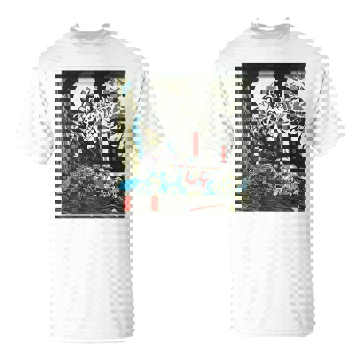 スケルトン 妖怪 歌川 国芳 日本美術 ハロウィン 相馬の古内裏 善知安方忠義伝 バックプリント Tシャツ