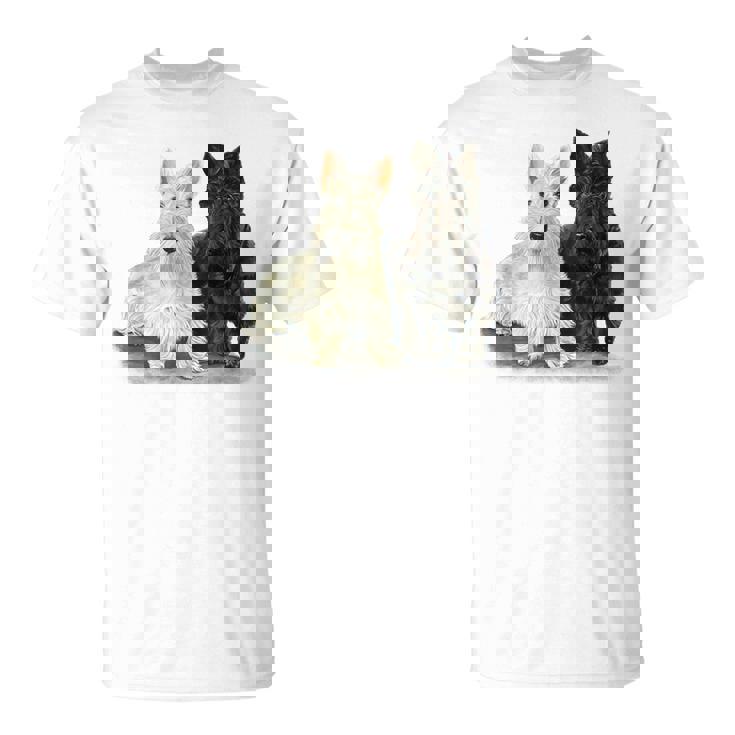 スコティッシュテリア犬の所有者ペット所有者アートデザイン Tシャツ