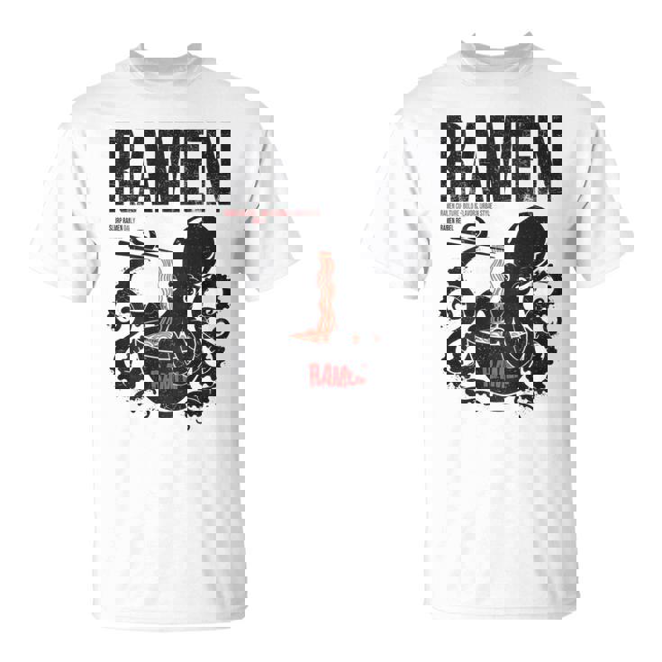 ストリートウェア ラーメン カワイイ オタク マンガ アニメ バックプリント モダン Tシャツ