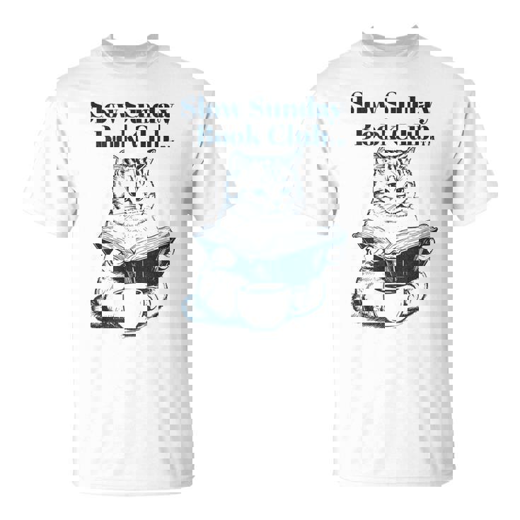 スローサンデーブッククラブ 本好きの猫 Tシャツ