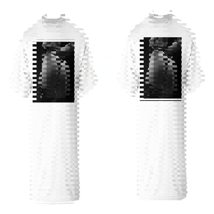 セクシー ブラック ホワイト 写真 美しいお尻 Tバック 長袖tシャツ Tシャツ