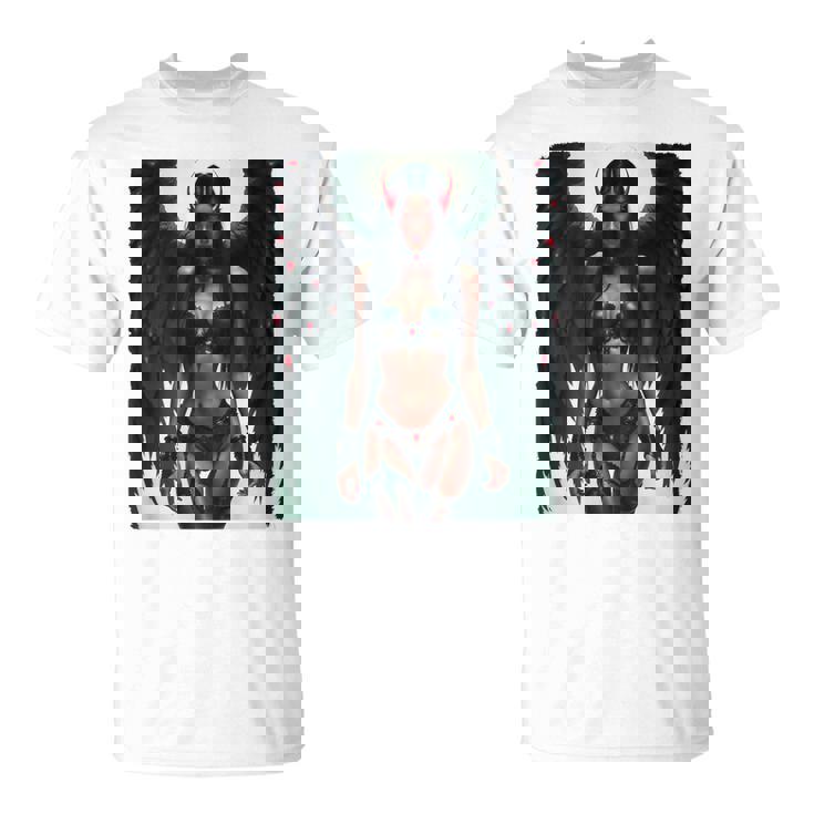 セクシーガールグラフィックtシャツ セクシーな悪魔の女の子のピンナップバックプリント Tシャツ