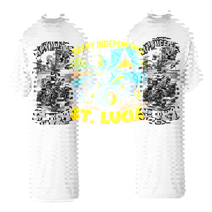 セントルシア 独立 モンスタートラックフラッグ キッズ ガールズ ティーン Tシャツ