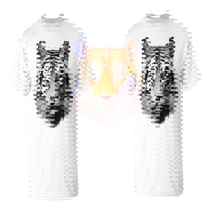 タイガー アニマル プリント グラフィック デッサン アートワーク フェイス トラ Tシャツ