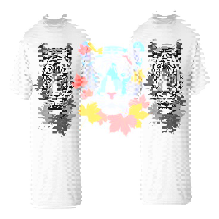 タイガー 動物 自然 動物園 抽象芸術 顔 虎 Tシャツ