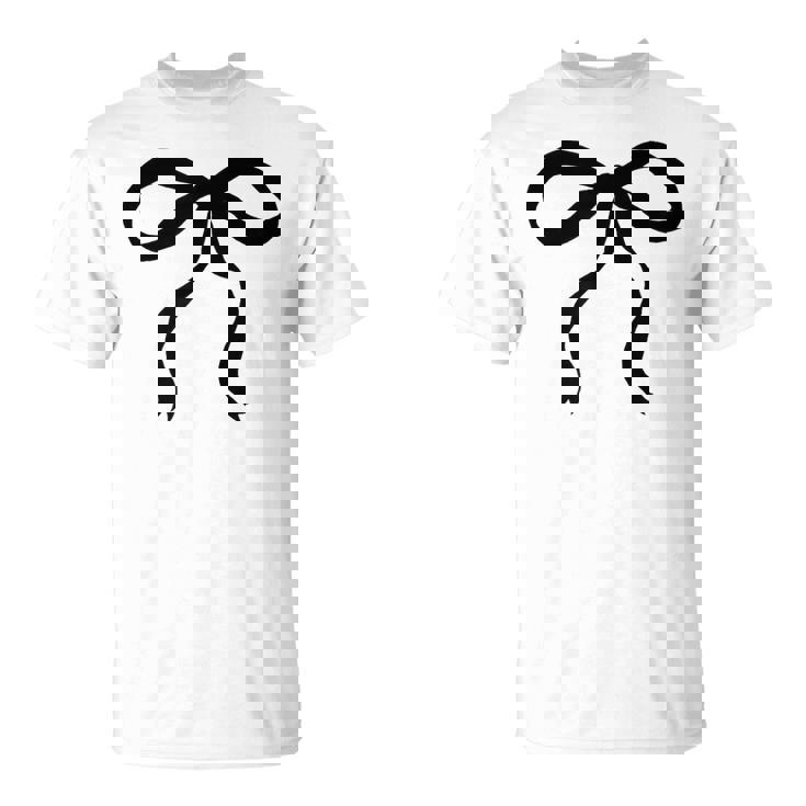 タンサンドベージュにかわいいブラックリボンリボンの美的 Tシャツ