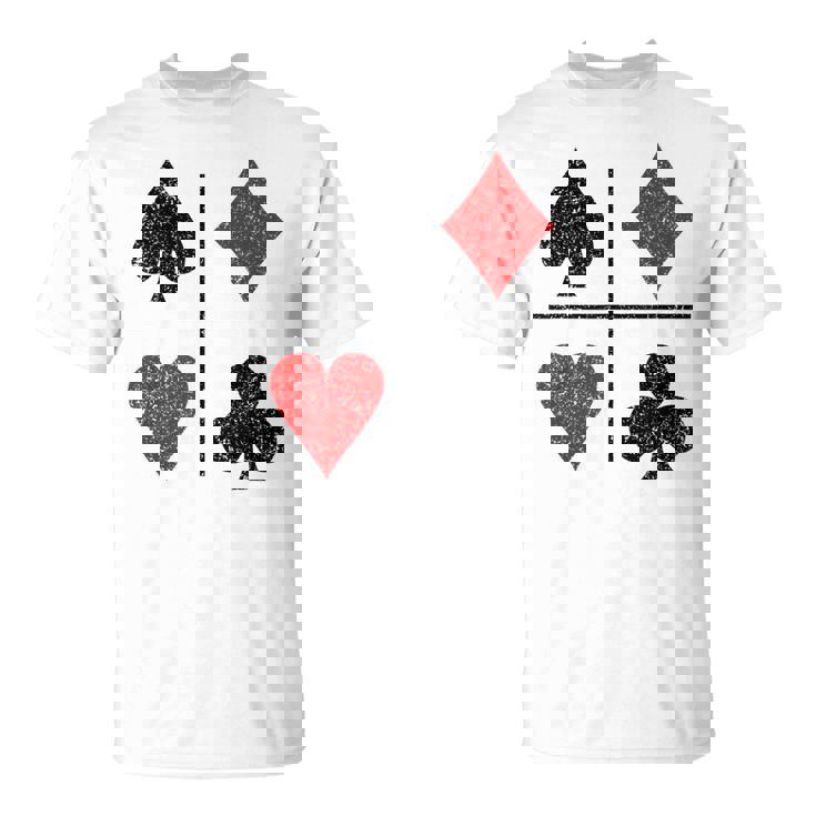 ダイヤモンド スペード ハーツ クラブ トランプスーツ ポーカー Tシャツ